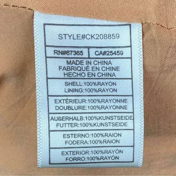 Cupcakes and Cashmere Women’s Summer Peach Midi Dress Animal Print Size Large - Picture 6 of 11